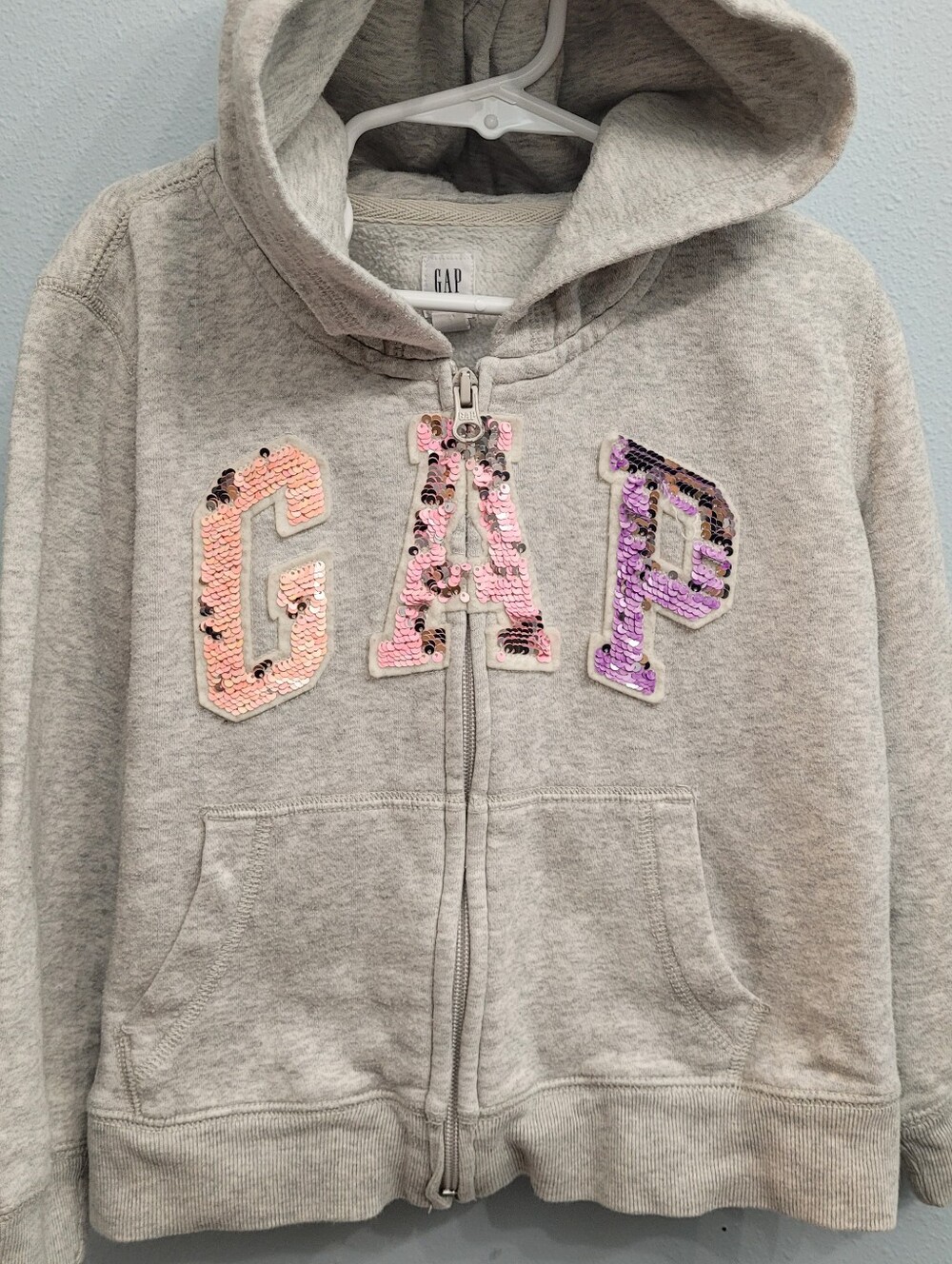 GAP Kids Hoodie Sweatshirt With Flip Sequins Size 6/7